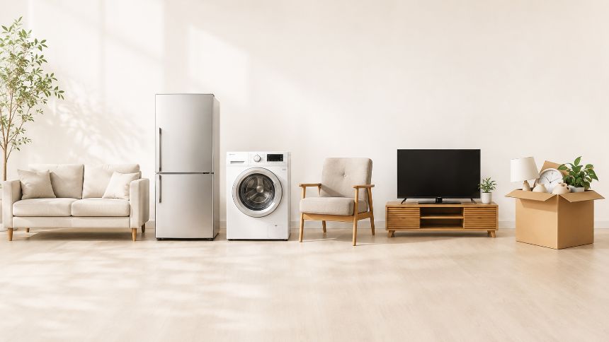 回収できる家具・家電の例（ソファ・冷蔵庫・洗濯機・椅子・テレビなど）